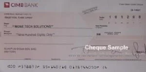 cimb bank cheque