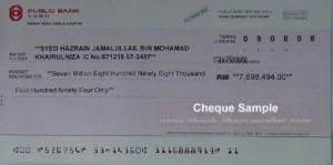 public bank cheque