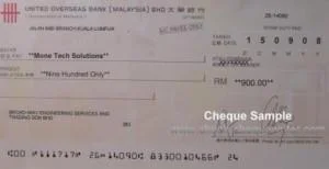 uob cheque